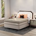 Ver mais imagens de Cama Box Casal Supreme 1,38x1,88x0,60 Molas Ensacadas Montreal Marrom/Tecido Poliéster Dourado, Jacquard Tipo Malha Dourado