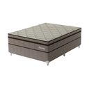 Ver imagem 1 de Cama Box Casal Supreme 1,38x1,88x0,60 Molas Ensacadas Montreal Marrom/Tecido Poliéster Dourado, Jacquard Tipo Malha Dourado