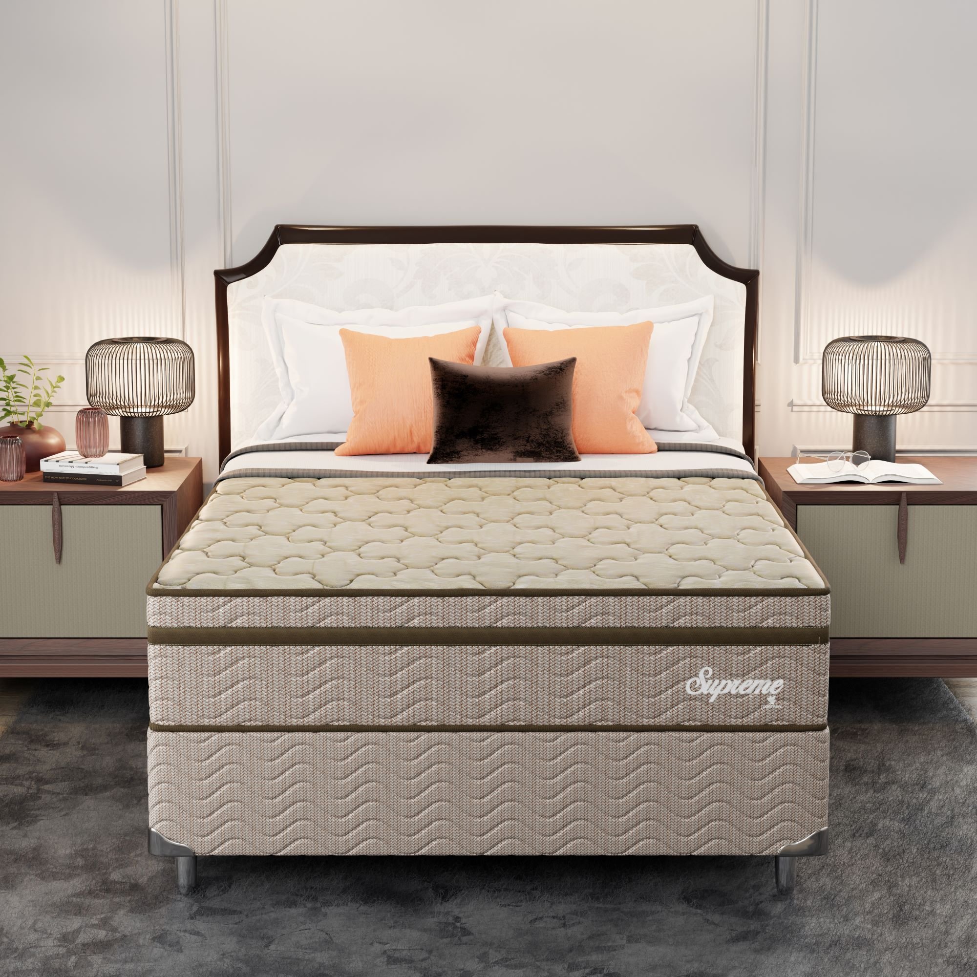 Cama Box Casal Supreme 1,38x1,88x0,60 Molas Ensacadas Yescasa
