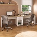 Ver imagem 1 de Escrivaninha Mesa Escritório 2 Lugares MDF Tamburato