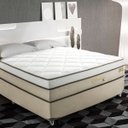 Ver imagem 3 de Cama Box Casal Aquarius Visco 138x188x71cm Molas Ensacadas Montreal Branco/Tecido Suede Bege, Malha 240g