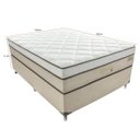 Ver imagem 4 de Cama Box Casal Aquarius Visco 138x188x71cm Molas Ensacadas Montreal Branco/Tecido Suede Bege, Malha 240g