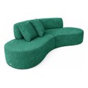 Ver imagem 1 de Sofá Virginia 250cm Luxo Sala Salão 3 Lugares Bouclé:verde/liso