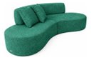 Ver imagem 1 de Sofá Virginia 250cm Luxo Sala Salão 3 Lugares Bouclé:verde/liso