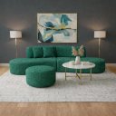 Ver imagem 2 de Sofá Virginia 250cm Luxo Sala Salão 3 Lugares Bouclé:verde/liso