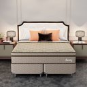 Ver imagem 5 de Cama Box Queen Molas Ensacadas 158CMX72CMX198CM Supreme Montreal Marrom Tecido Poliéster Dourado, Jacquard Tipo Malha Dourado