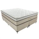 Ver imagem 2 de Cama Box Queen 158x198x59cm Aquarius Visco Montreal Branco/Tecido Suede Bege, Malha 240g