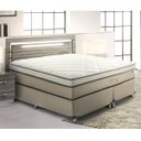 Ver imagem 1 de Cama Box King 193x203x71cm Aquarius Visco Montreal Branco/Tecido Suede Bege, Malha 240g