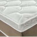 Ver imagem 3 de Cama Box Casal King Cygnus Latex 193x203x59cm Molas Ensacadas Montreal Branco/Tecido Suede Tabaco, Malha 340g