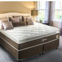 Ver imagem 2 de Cama Box Casal King Cygnus Latex 193x203x59cm Molas Ensacadas Montreal Branco/Tecido Suede Tabaco, Malha 340g