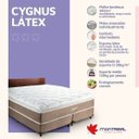 Ver imagem 5 de Cama Box Casal King Cygnus Latex 193x203x59cm Molas Ensacadas Montreal Branco/Tecido Suede Tabaco, Malha 340g