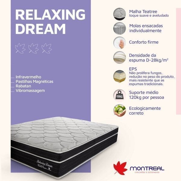 Colchão King Montreal Super_Super Molas Ensacadas Relaxing Dream 64X 203X 193 cm - 6