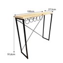 Ver imagem 7 de Aparador de Ferro e Madeira Style Line Industrial com Suporte para Vinho Natural e Preto