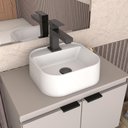 Ver imagem 4 de Cuba Para Banheiro 33x31 Mármore Sintético Duna Cozimax Branco
