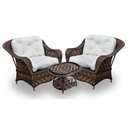 Ver imagem 1 de Conjunto de Poltronas Fibra Sintética Nairóbi - 2 Poltronas + 1 Mesa Centro - Tecido Duna Cru