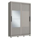 Ver imagem 4 de Guarda-roupa Solteiro com Espelho 2 Portas Correr 3 Gavetas 150cm Multimóveis Cr35399 Cinza