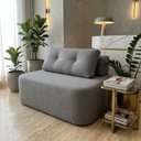 Ver imagem 1 de Sofá Modular Cielo 120cm Recepção Loja Sala de Estar Bouclê Cinza - Vimont Moveis