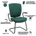 Ver imagem 4 de Cadeira de Escritório Fixa Executiva Office Preto Slim Alta Flexi P03 Poliéster Verde - Lyam