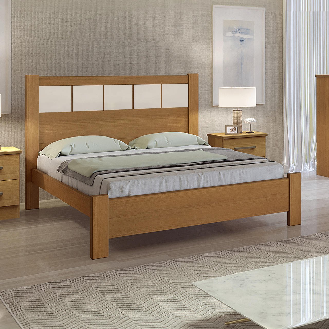 Cama Casal Primícia Plus D'DORO Móveis - CINAMOMO OFF D'DORO MÓVEIS - 3