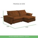 Ver imagem 6 de Sofá Lisboa 4 Lugares Retrátil e Reclinável 240cm Terracota Lansof Brasil