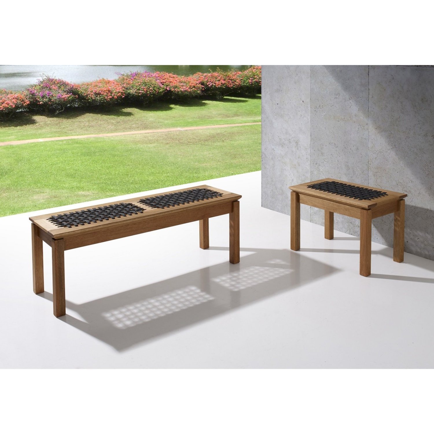 Banco em Madeira e Corda Náutica Traço 140x37cm  - 6