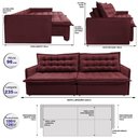 Ver imagem 3 de Sofá Sem Caixa Retrátil Reclinável 2,35m Cama inBox Versátil com Pillow Top e Molas Velusoft