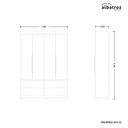 Ver imagem 4 de Guarda Roupa Solteiro Doble 4 Portas e 4 Gavetas Cinamomo/off White - Móveis Albatroz