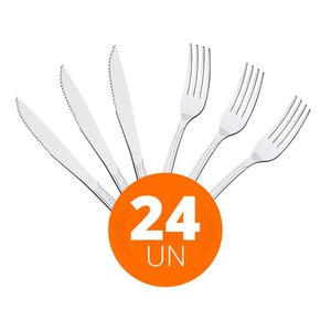 Jogo Facas e Garfos Búzios 24 Pç em Aço Inox Ibag Tramontina