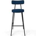 Ver imagem 5 de Kit 02 Banquetas Baixa Bar Cozinha Sala de Jantar Estrutura em Aço Milão L02 Suede Azul Marinho -