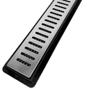 Ver imagem 3 de Ralo Linear Banheiro Seca Box 5x100 Inox Tradicional Espelhado Coletor Preto com Sifão Tela (5cm x 1