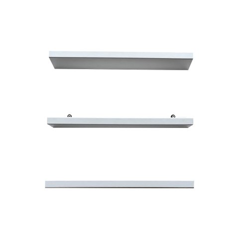 Kit 3 Prateleiras 100% MDF cor BRANCO 30x10x1,5cm + Suporte de instalação