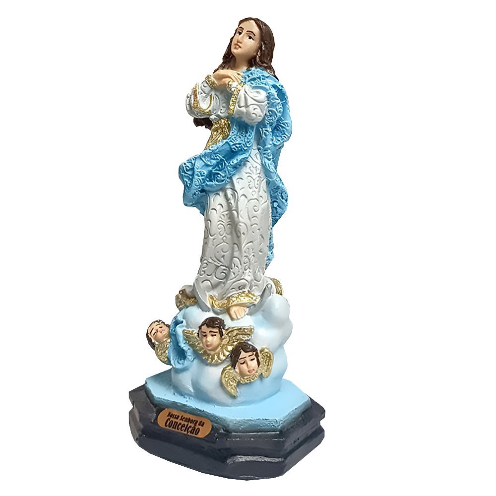 Imagem Nossa Senhora Imaculada Conceição Resina 14cm Santa - 3
