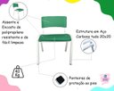 Ver imagem 7 de Kit 3 Cadeiras Infantil Iso Verde Brinquedoteca Escolas Ecomhome