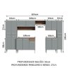 Armário de Cozinha Completa 325cm Cinza/Rustic Emilly Joy Madesa 01 - 4