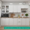 Ver imagem 2 de Cozinha Armário 7 Peças Paneleiro Balcão com Tampo 270 cm Unna Branco Poliman