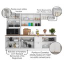 Ver imagem 4 de Cozinha Armário 7 Peças Paneleiro Balcão com Tampo 270 cm Unna Branco Poliman