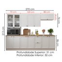 Ver imagem 3 de Cozinha Armário 7 Peças Paneleiro Balcão com Tampo 270 cm Unna Branco Poliman