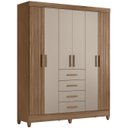 Ver imagem 1 de Guarda Roupa Casal 165cm 6 Portas Khani Carvalho/fendi Z17 - Mpozenato