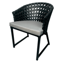 Ver imagem 1 de Cadeira Cancún Colmeia - Alumínio Pintado Preto, Corda Náutica Jardim Varanda Área Externa - Preto