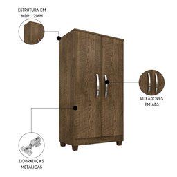 Armário Multiuso Organizador Lavanderia Olinda Malbec Incorplac - 5