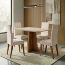 Ver imagem 3 de Conjunto Sala de Jantar Mesa 1,20m Moove 4 Cadeiras Veludo Milano Viero