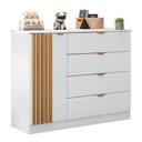 Ver imagem 5 de Jogo de Quarto Infantil Ayla com Guarda Roupa e Cômoda Branco Acetinado - Phoenix Baby