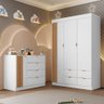 Jogo de Quarto Infantil Ayla com Guarda Roupa e Cômoda Branco Acetinado - Phoenix Baby - 2