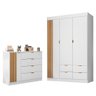 Jogo de Quarto Infantil Ayla com Guarda Roupa e Cômoda Branco Acetinado - Phoenix Baby - 1