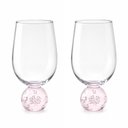 Ver imagem 1 de Kit 2 Taças Bubble Taça para Bebidas Vidro Resistente a Lava-Louças Transparente e Rosa Tuut