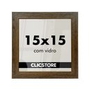 Ver imagem 1 de Kit 5 Molduras 15x15cm com Vidro e Fundo Imagem Decorativa Quadro Decor Quarto Sala Cor:tabaco