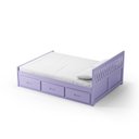Ver imagem 6 de Cama King Size 06 Gavetas Madeira Maciça Roxo/Lilás Tons&Madeira