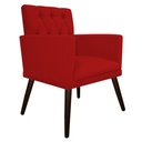 Ver imagem 3 de kit 03 Poltronas Nanda Palito Tabaco Suede Vermelho - FLORENZZE MÓVEIS