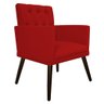 kit 03 Poltronas Nanda Palito Tabaco Suede Vermelho - FLORENZZE MÓVEIS - 3