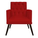 Ver imagem 2 de kit 03 Poltronas Nanda Palito Tabaco Suede Vermelho - FLORENZZE MÓVEIS